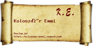Koloszár Emmi névjegykártya